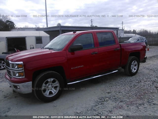 3GCUKREC9EG570472 - 2014 CHEVROLET SILVERADO K1500 LT RED photo 2