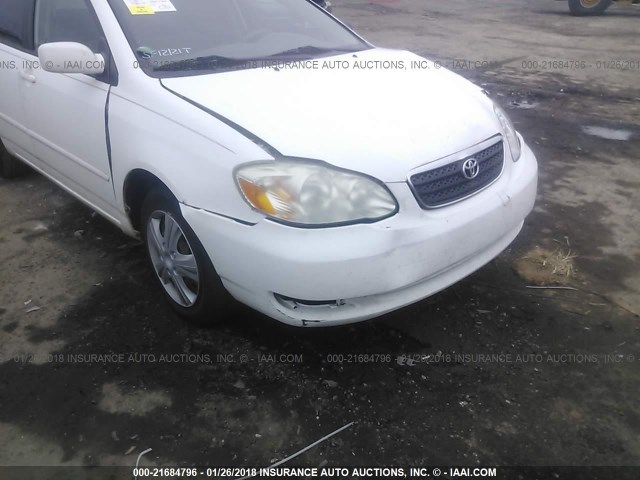 1NXBR32E96Z608525 - 2006 TOYOTA COROLLA CE/LE/S WHITE photo 6