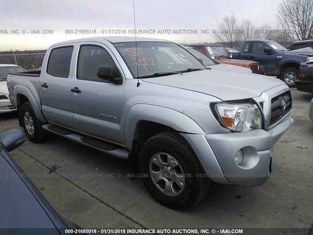 5TELU42N06Z186732 - 2006 TOYOTA TACOMA DOUBLE CAB ვერცხლისფერი ფოტო 1