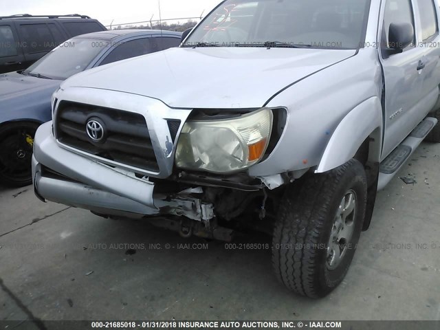 5TELU42N06Z186732 - 2006 TOYOTA TACOMA DOUBLE CAB SILVER photo 6