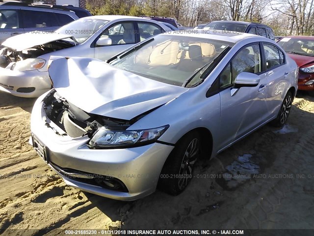 2HGFB2F97FH500796 - 2015 HONDA CIVIC EXL SILVER photo 2