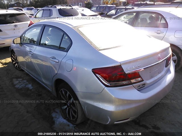 2HGFB2F97FH500796 - 2015 HONDA CIVIC EXL SILVER photo 3