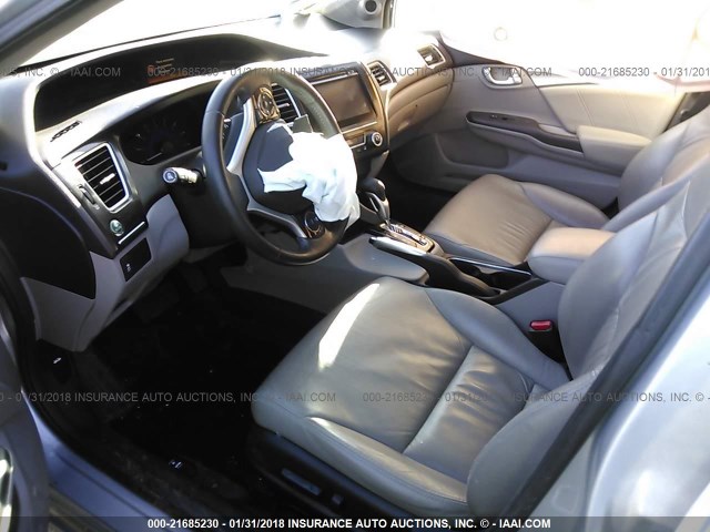 2HGFB2F97FH500796 - 2015 HONDA CIVIC EXL SILVER photo 5