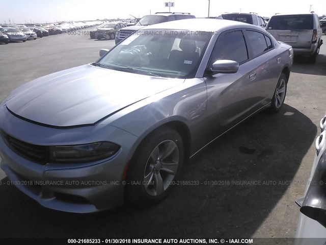 2C3CDXHG9GH346392 - 2016 DODGE CHARGER SXT GRAY photo 2