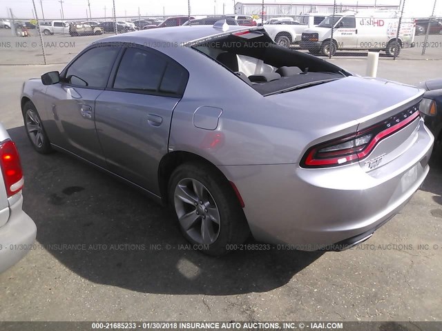 2C3CDXHG9GH346392 - 2016 DODGE CHARGER SXT GRAY photo 3