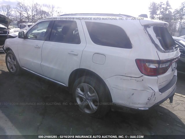 1C4RDJDG6EC586301 - 2014 DODGE DURANGO LIMITED WHITE photo 3