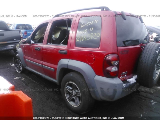 1J4GL48K25W550785 - 2005 JEEP LIBERTY SPORT RED photo 3