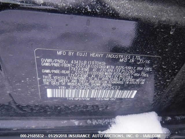 JF2GPABC9H8223532 - 2017 SUBARU CROSSTREK PREMIUM ლურჯი ფოტო 9