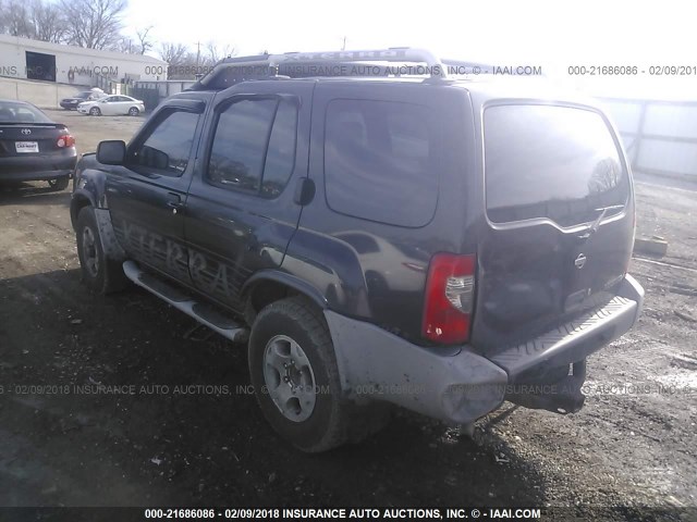 5N1ED28Y9YC605401 - 2000 NISSAN XTERRA XE/SE BLACK photo 3