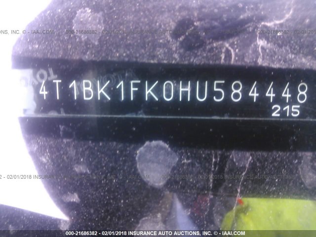 4T1BK1FK0HU584448 - 2017 TOYOTA CAMRY XSE/XLE Qara foto 9