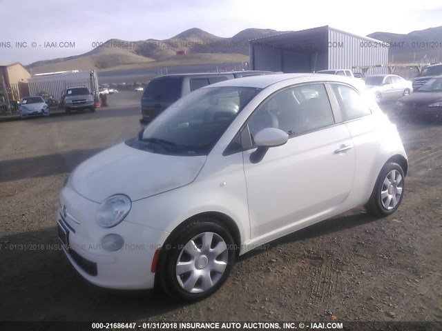 3C3CFFARXDT539038 - 2013 FIAT 500 POP WHITE photo 2