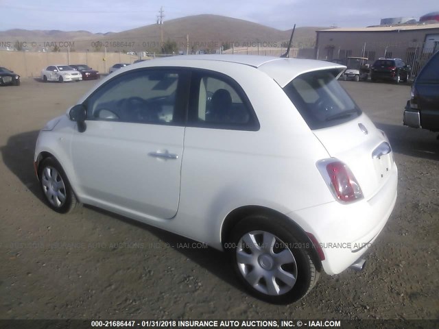 3C3CFFARXDT539038 - 2013 FIAT 500 POP WHITE photo 3