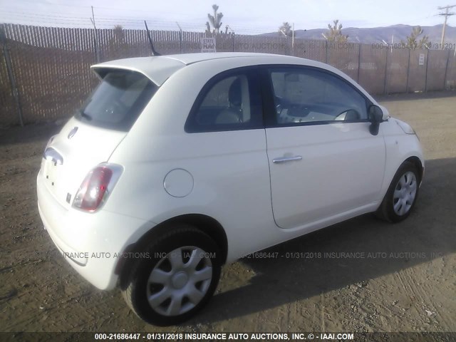 3C3CFFARXDT539038 - 2013 FIAT 500 POP WHITE photo 4