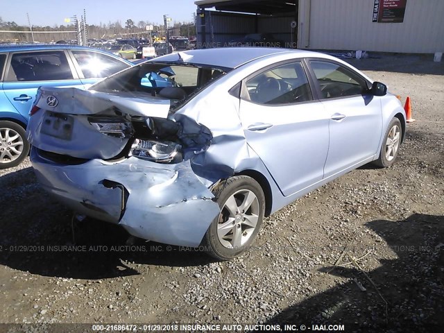 KMHDH4AE8CU445901 - 2012 HYUNDAI ELANTRA GLS/LIMITED Light Blue photo 4