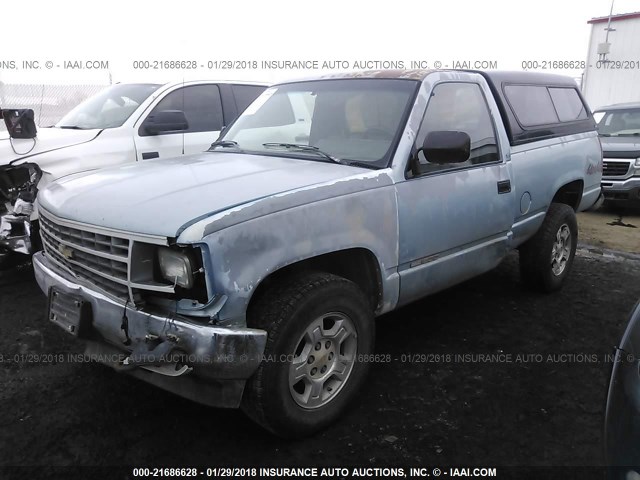 1GTDK14Z9MZ537624 - 1991 GMC SIERRA K1500 BLUE photo 2