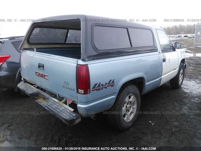 1GTDK14Z9MZ537624 - 1991 GMC SIERRA K1500 BLUE photo 4