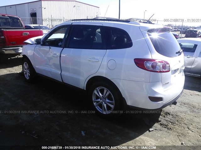 5XYZH4AG7BG062074 - 2011 HYUNDAI SANTA FE SE WHITE photo 3