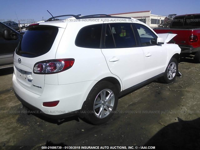 5XYZH4AG7BG062074 - 2011 HYUNDAI SANTA FE SE WHITE photo 4