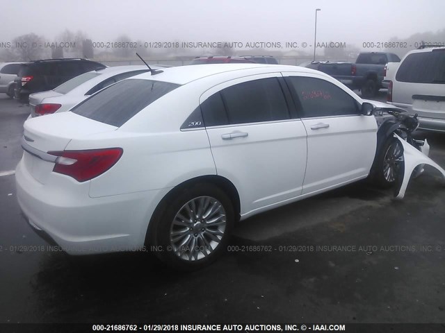 1C3CCBCB3CN162326 - 2012 CHRYSLER 200 LIMITED WHITE photo 4