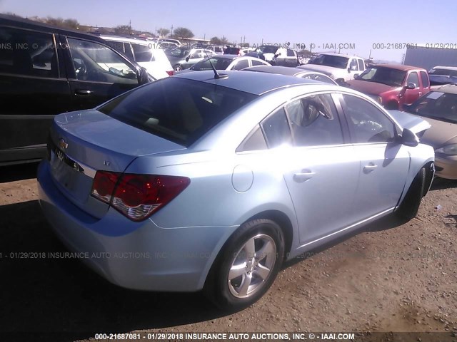 1G1PF5SC3C7148987 - 2012 CHEVROLET CRUZE LT Light Blue photo 4