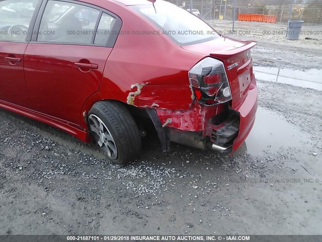 3N1AB6AP5CL690593 - 2012 NISSAN SENTRA 2.0/2.0S/SR/2.0SL RED photo 6