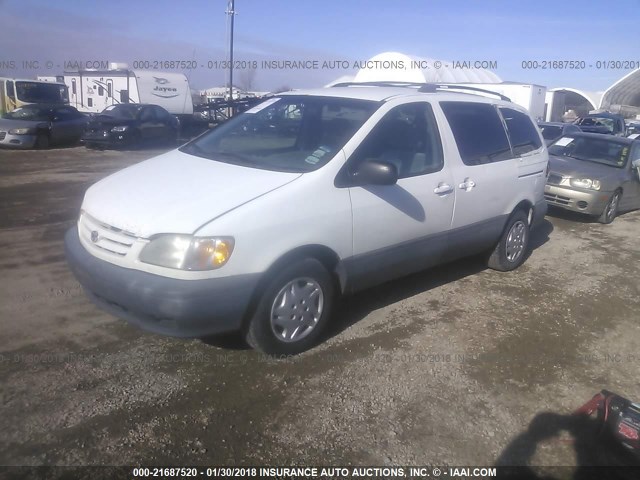 4T3ZF13C51U375039 - 2001 TOYOTA SIENNA LE/XLE WHITE photo 2