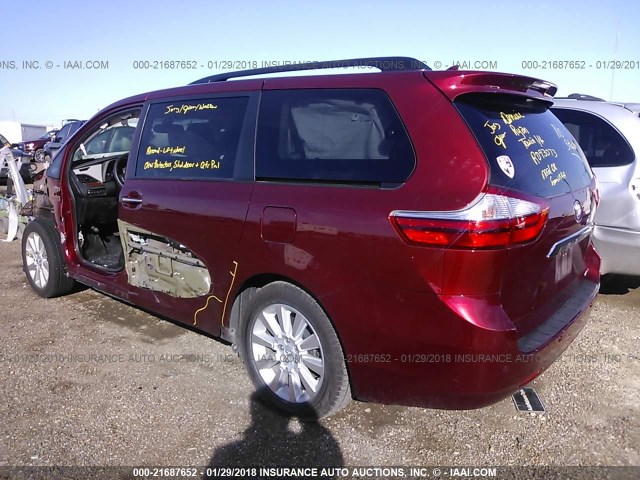 5TDYK3DC7FS651666 - 2015 TOYOTA SIENNA XLE/LIMITED RED photo 3