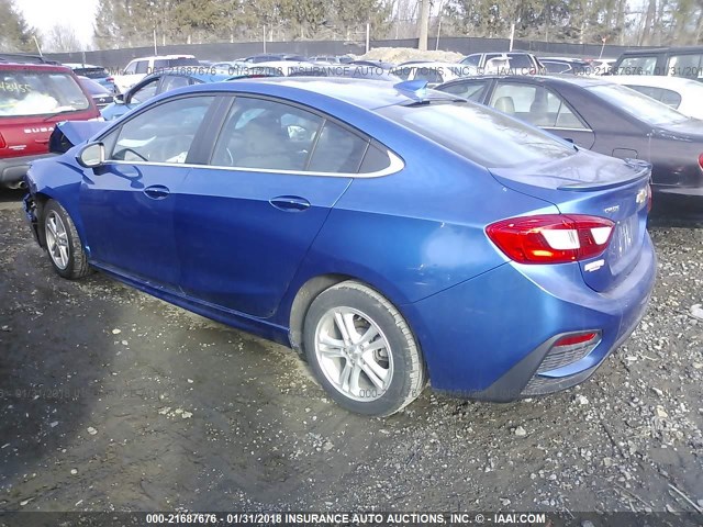 1G1BE5SM8G7244383 - 2016 CHEVROLET CRUZE LT BLUE photo 3