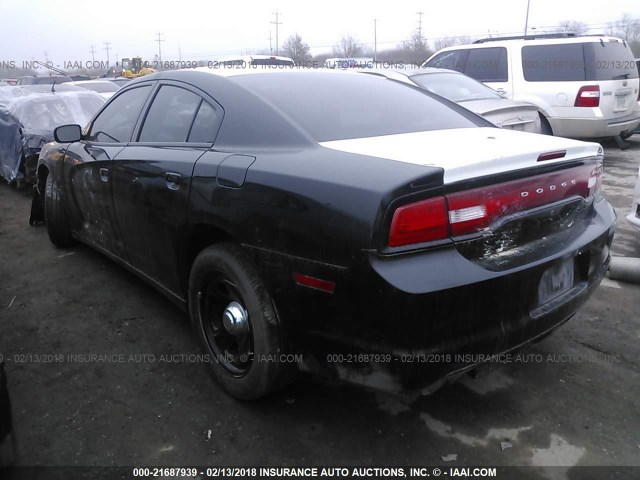 2C3CDXAT1EH223836 - 2014 DODGE CHARGER POLICE BLACK photo 3