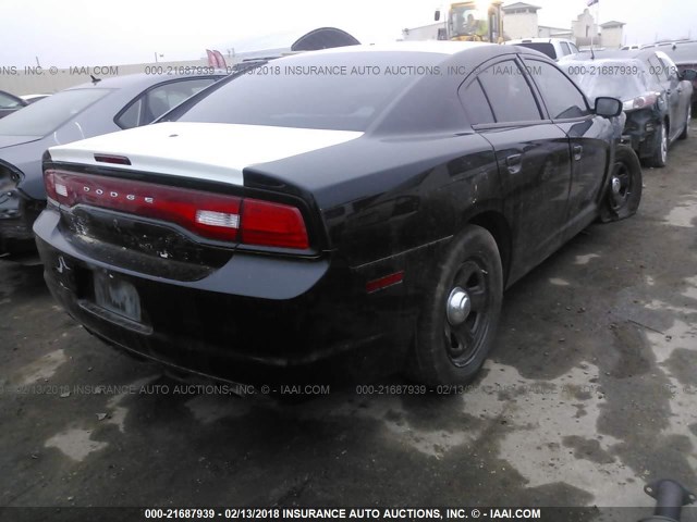 2C3CDXAT1EH223836 - 2014 DODGE CHARGER POLICE BLACK photo 4