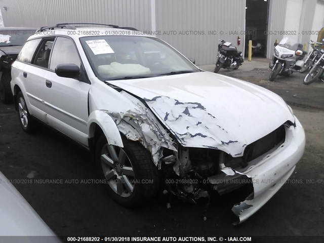 4S4BP61C267344442 - 2006 SUBARU LEGACY OUTBACK 2.5I WHITE photo 1