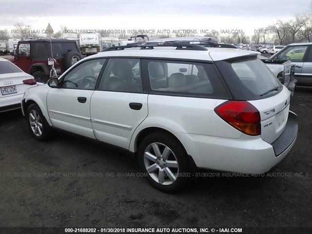 4S4BP61C267344442 - 2006 SUBARU LEGACY OUTBACK 2.5I WHITE photo 3