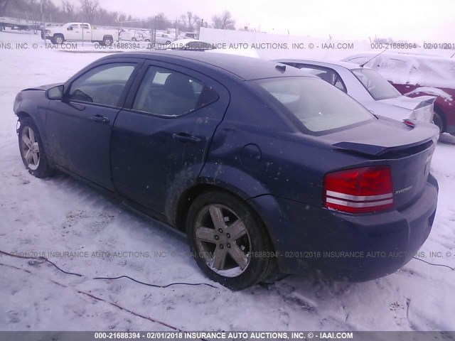 1B3LC56R48N259288 - 2008 DODGE AVENGER SXT Dark Blue photo 3