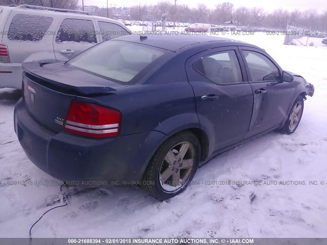 1B3LC56R48N259288 - 2008 DODGE AVENGER SXT Dark Blue photo 4