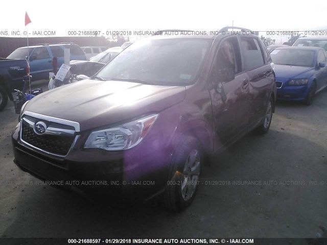 JF2SJADC2FH561294 - 2015 SUBARU FORESTER 2.5I PREMIUM წითელი ფოტო 2