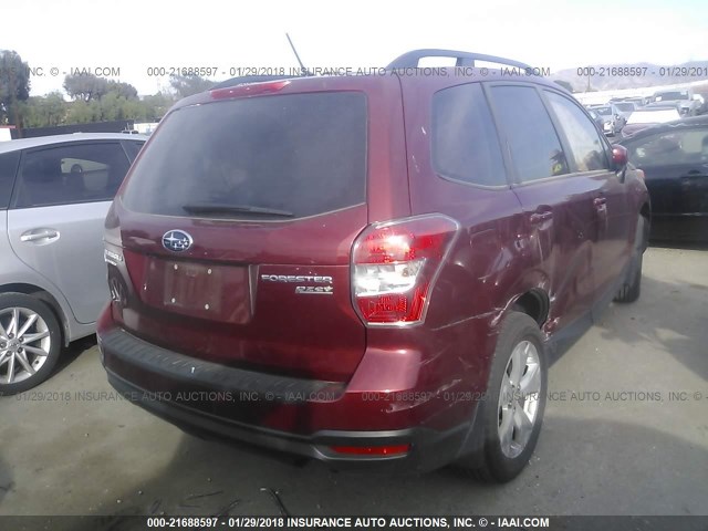 JF2SJADC2FH561294 - 2015 SUBARU FORESTER 2.5I PREMIUM წითელი ფოტო 4
