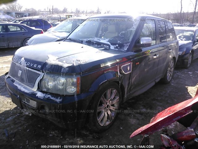 SALSH234X8A164687 - 2008 LAND ROVER RANGE ROVER SPORT SUPERCHARGED BLACK photo 2