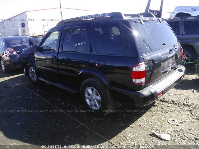 JN8DR09X12W658759 - 2002 NISSAN PATHFINDER LE/SE BLACK photo 3