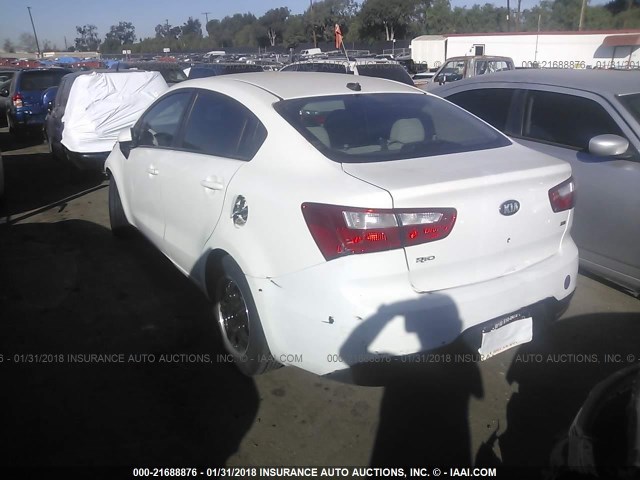 KNADM4A30D6177749 - 2013 KIA RIO LX WHITE photo 3