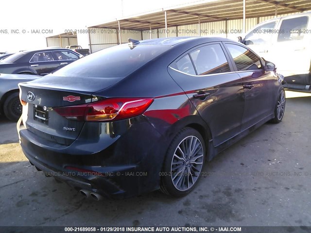 KMHD04LB0JU546745 - 2018 HYUNDAI ELANTRA SPORT BLACK photo 4