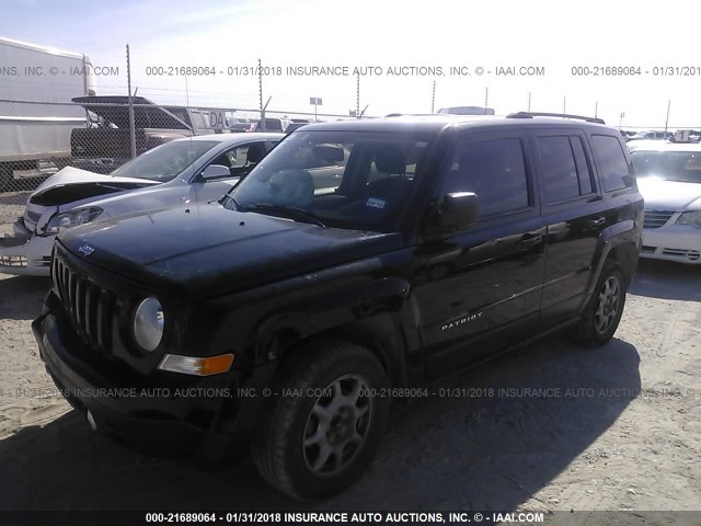 1C4NJPBB6CD548463 - 2012 JEEP PATRIOT SPORT BLACK photo 2