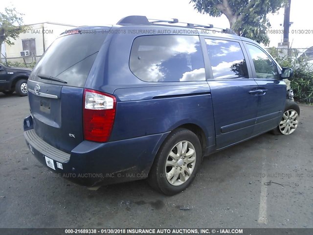 KNDMB233576160184 - 2007 KIA SEDONA EX/LX Navy photo 4