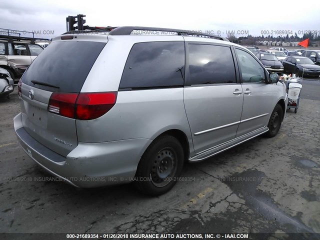 5TDZA23C34S153285 - 2004 TOYOTA SIENNA CE/LE SILVER photo 4