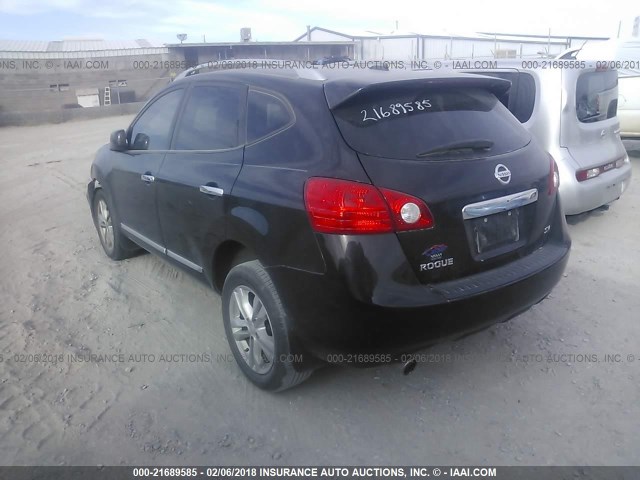 JN8AS5MT3CW610464 - 2012 NISSAN ROGUE S/SV BLACK photo 3