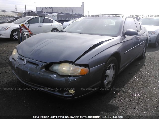 2G1WX12K4Y9191183 - 2000 CHEVROLET MONTE CARLO SS ნაცრისფერი ფოტო 2