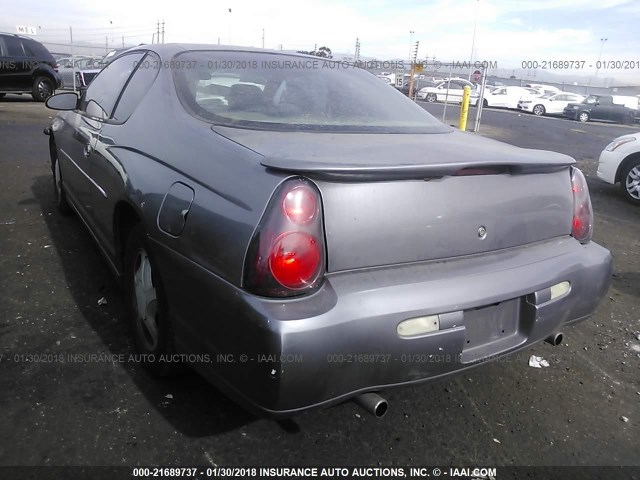 2G1WX12K4Y9191183 - 2000 CHEVROLET MONTE CARLO SS ნაცრისფერი ფოტო 3