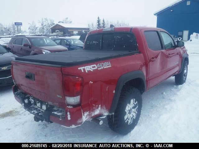 3TMCZ5AN4GM036887 - 2016 TOYOTA TACOMA DBL CAB/SR/SR5/TRD SPT/OR RED photo 4