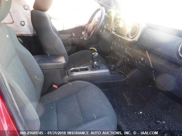 3TMCZ5AN4GM036887 - 2016 TOYOTA TACOMA DBL CAB/SR/SR5/TRD SPT/OR RED photo 5