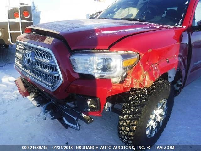 3TMCZ5AN4GM036887 - 2016 TOYOTA TACOMA DBL CAB/SR/SR5/TRD SPT/OR RED photo 6