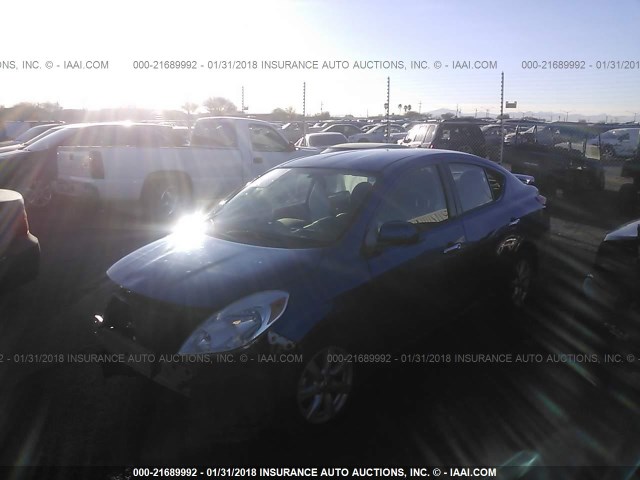 3N1CN7AP2EL865519 - 2014 NISSAN VERSA S/S PLUS/SV/SL BLUE photo 2